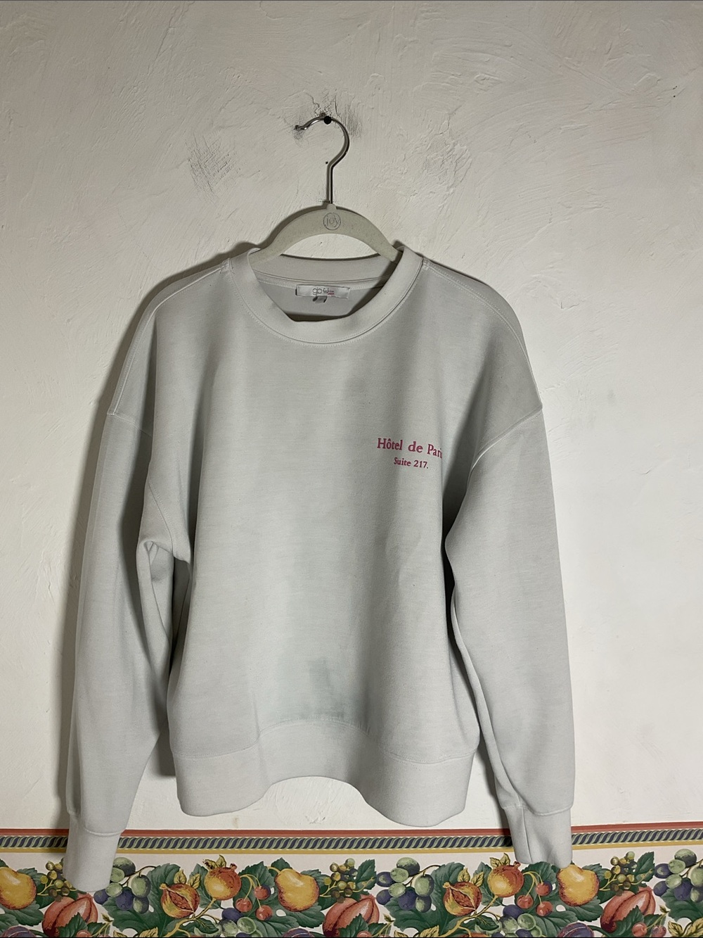 GB Fashion London Hotel de Paris Suite 217 Oversized Sweatshirt Size S Grey